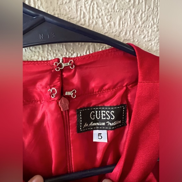 GUESS red halter mini dress. Form fitting size 5 fits like a size 3 dress. - Picture 2 of 4